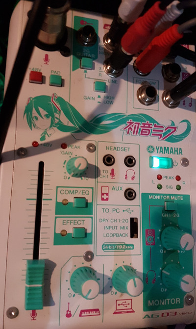 Yamaha AG03-MIKU on top of my PC